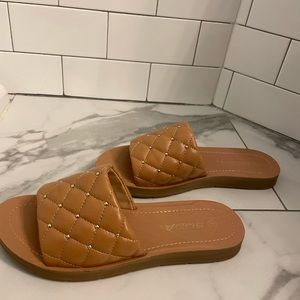 SODA Faux Leather Slides